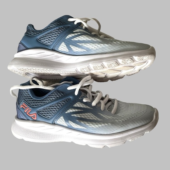 Fila USA Memory Blue White Sneaker 7 Women Comfort Running Casual Athleisure - Picture 4 of 9